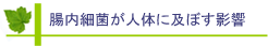 腸内細菌が人体に及ぼす影響